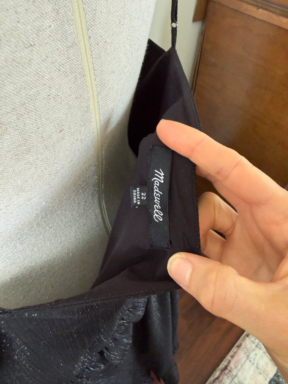 Madewell Plus Size 22 Black Metallic Ruffle Midi Dress Spaghetti Strap Tiered - Picture 6 of 9